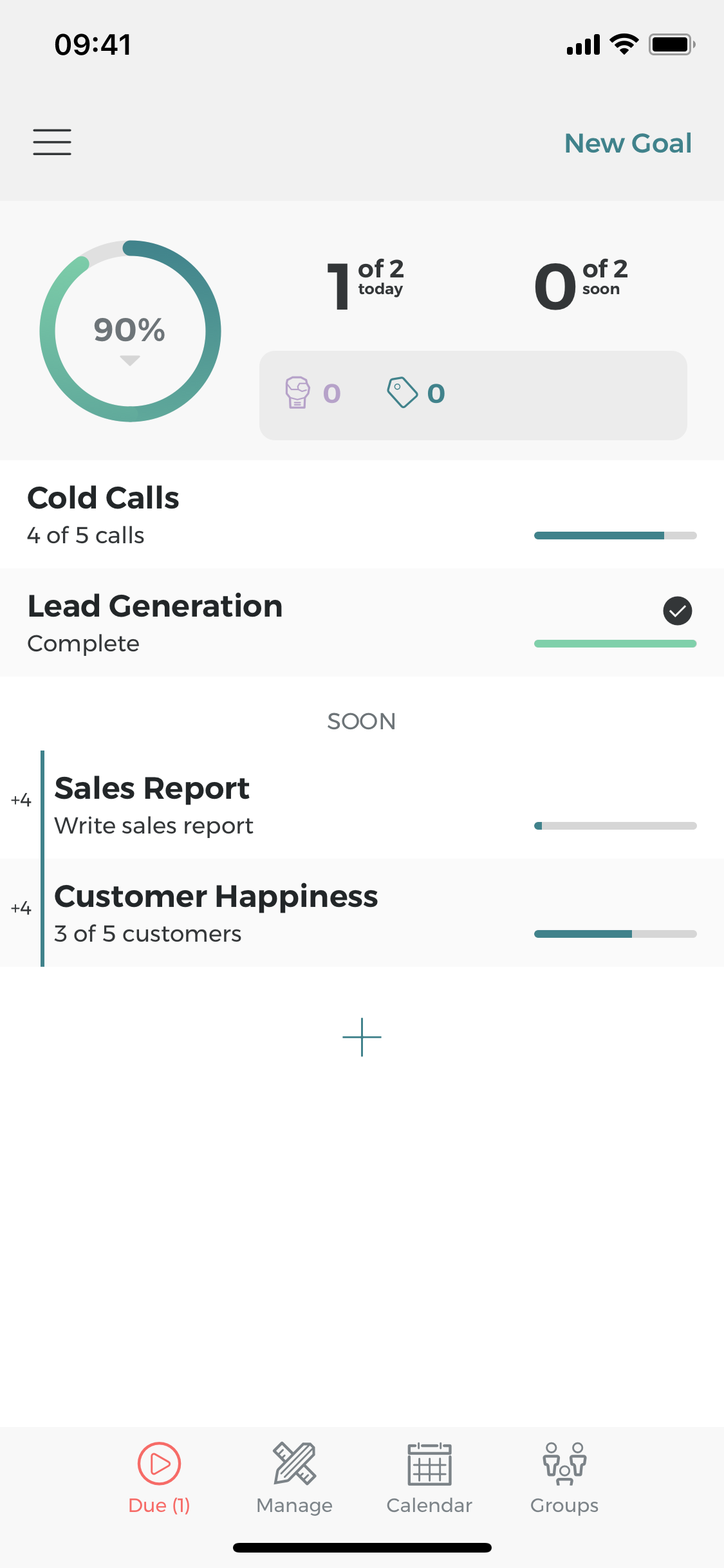Sales Dashboard Network Marketing Goalify Mobile App