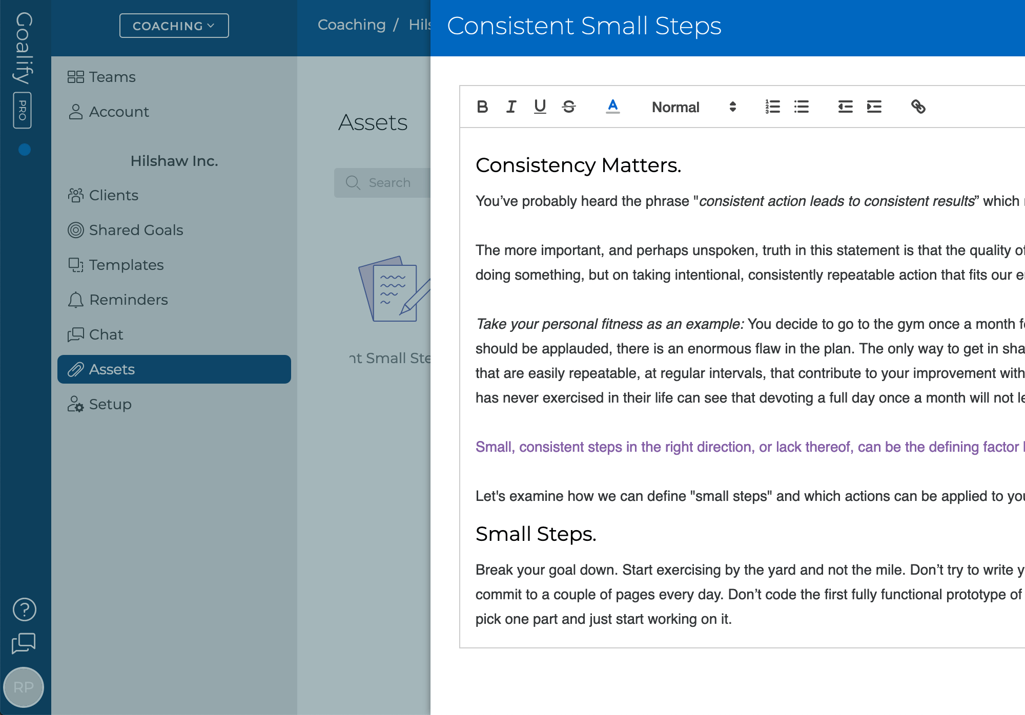 Support objectives and tasks with a why, a what and a how
