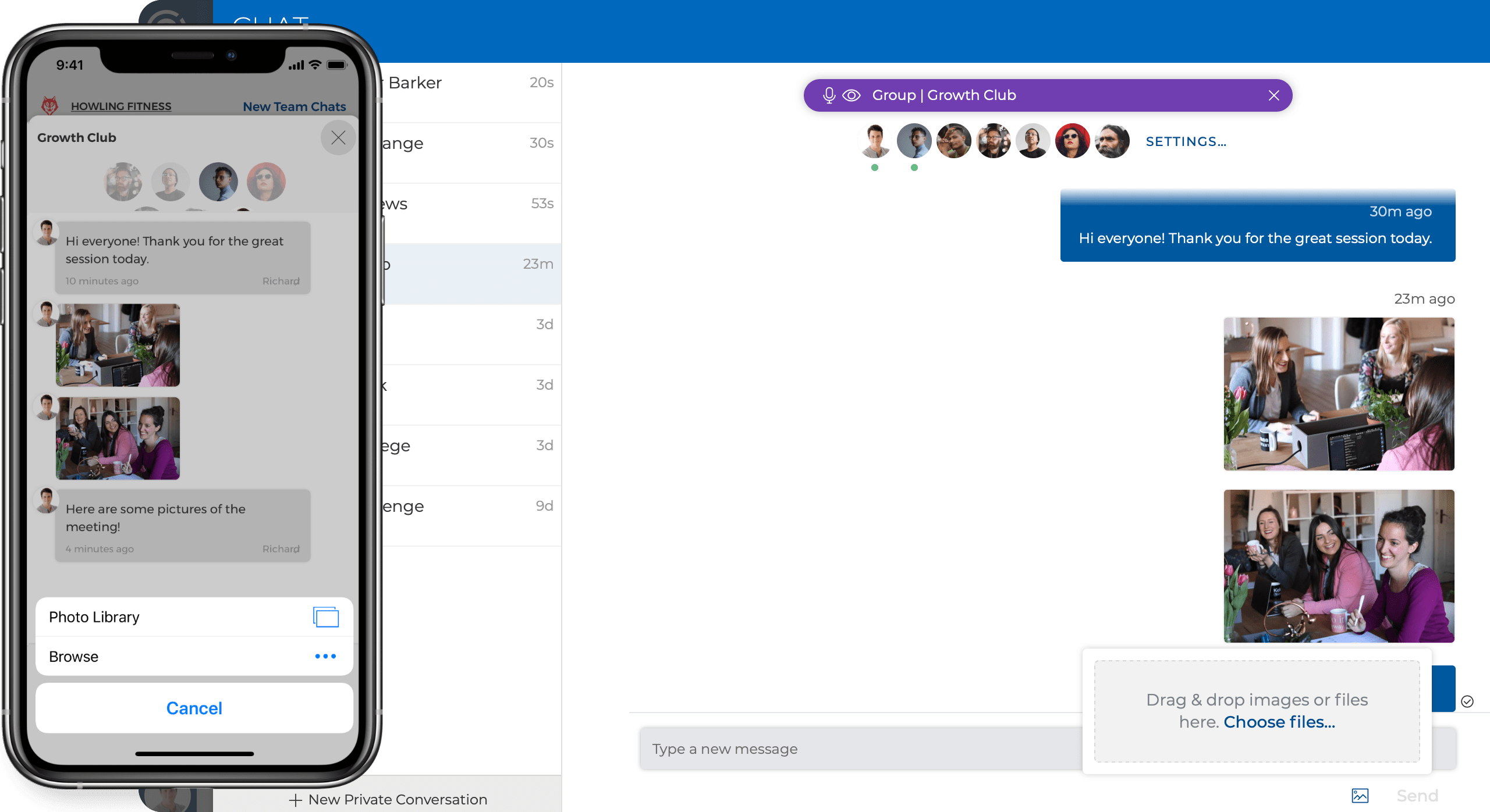 Goalify Professional Chat Feature