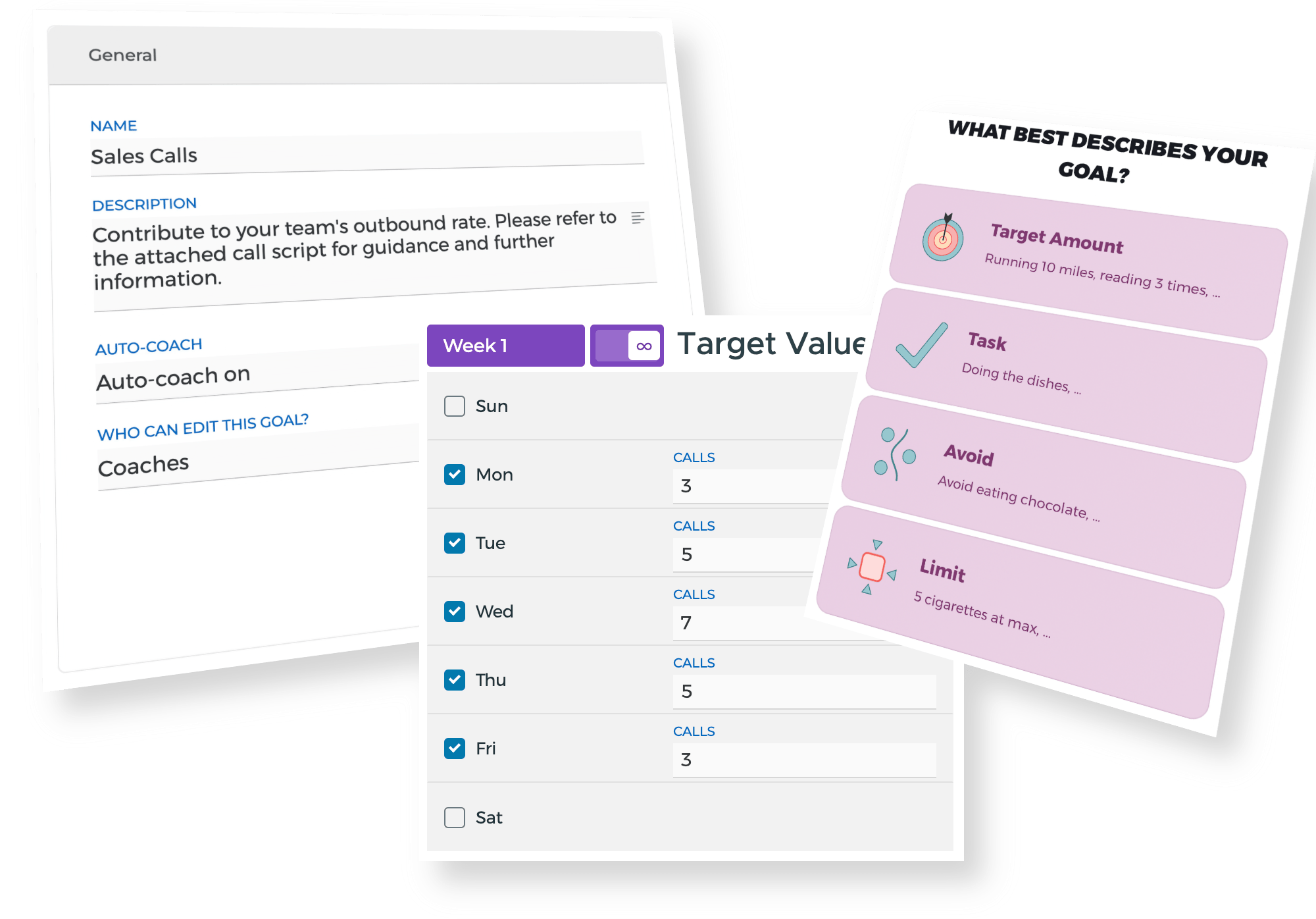 Easily create repeatable, measurable objectives and behaviors.