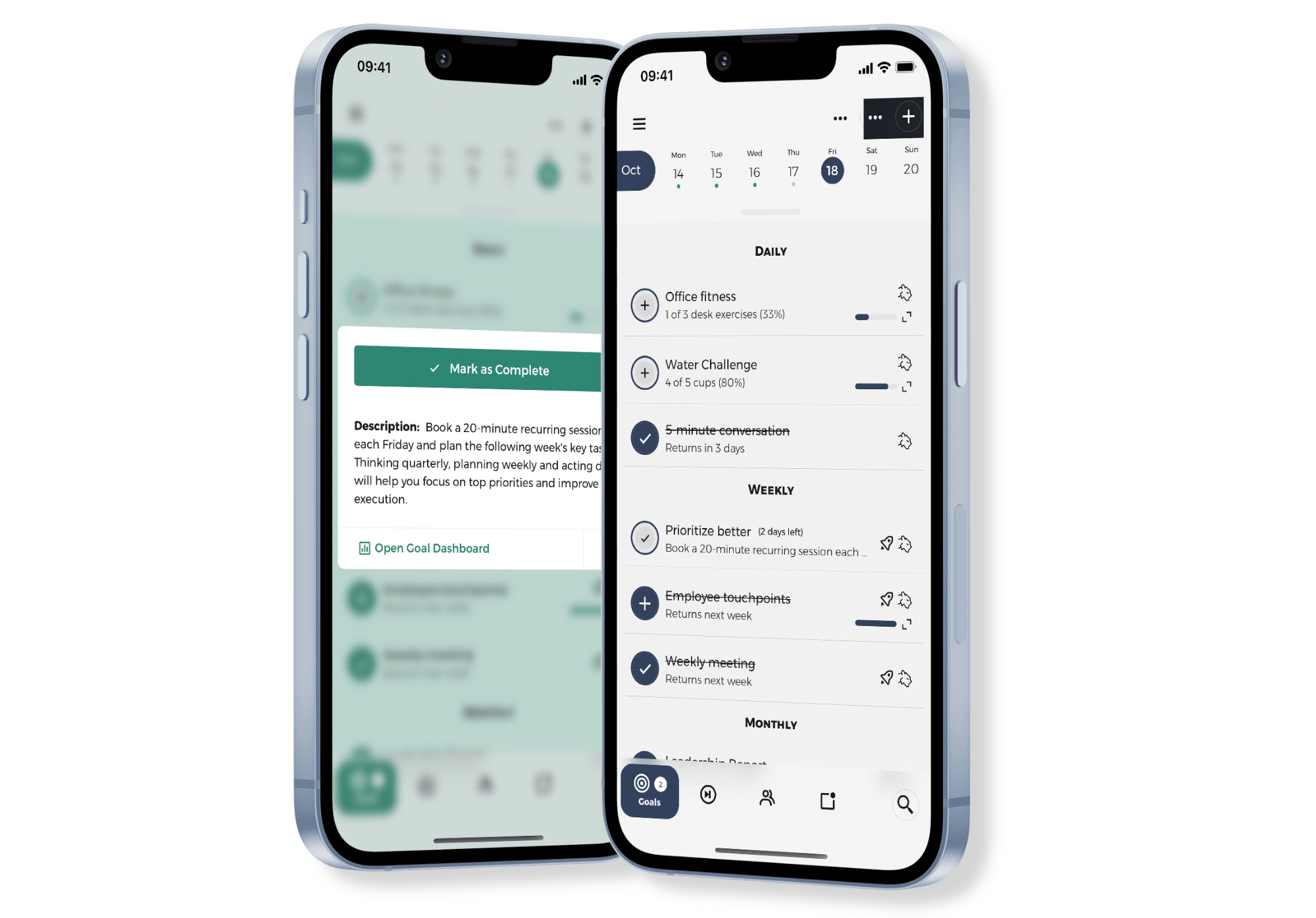 Make recording progress a breeze with Goalify mobile app.