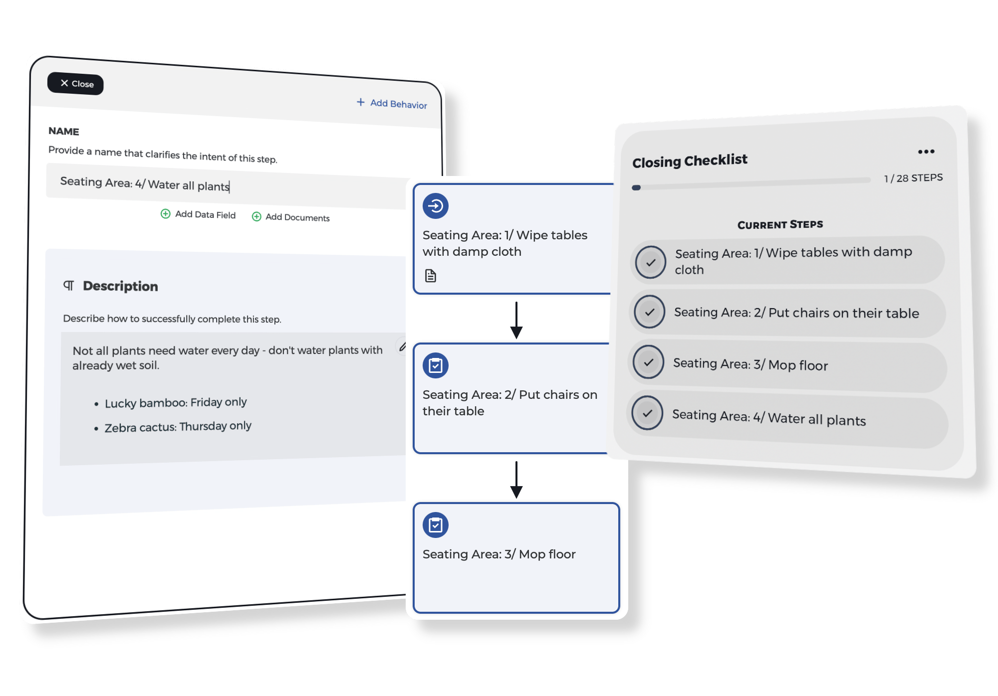 Easily create repeatable, measurable objectives and behaviors.