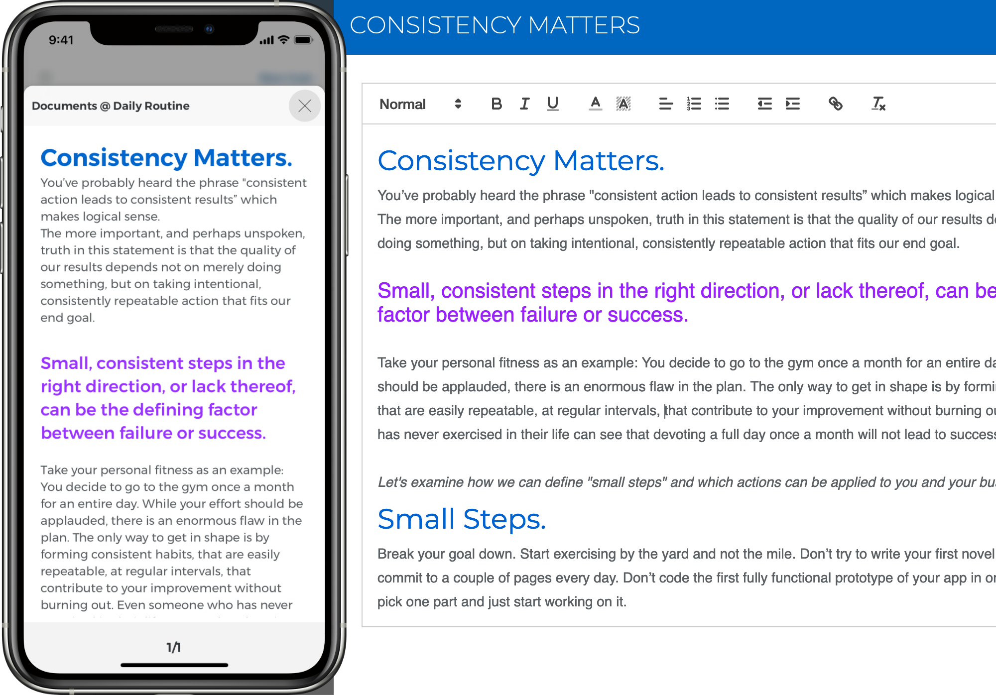 Support objectives and tasks with a why, a what and a how